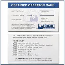 Sample training certifcate for forklifts, forklift. Amazon Com Forklift Certification Wallet Cards Package Of 20 Home Improvement