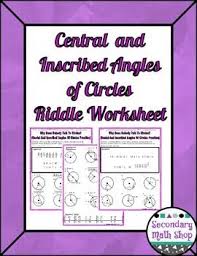 Circles Geometry Circles Central Inscribed Angles Riddle Practice Worksheet Practices Worksheets Circle Geometry Fun Math