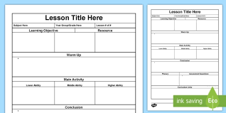 Lesson Plan Template - lesson plan, australia. planning template