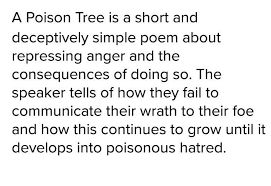 Historically, the poison tree finds its analogue to the upas tree of java mentioned by erasmus darwin: Summary For The Poem A Poison Tree Of Class 10th Ncert Written By William Blake Brainly In