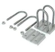 Trailer Leaf Spring U-Bolt Kit Round Steel fits 2 3/8 inch Round Axles