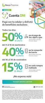 Quienes aún no utilicen cuenta dni y quieran hacerlo pueden descargar la app en google play o app store y activarla en tres simples pasos. El Banco Provincia Ahora Ofrece Descuentos Del 50 En Las Boletas De Luz Agua Y Gas