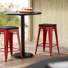 Search for results at teoma. Lancaster Table Seating Alloy Series Red Metal Indoor Industrial Cafe Counter Height Stool With Black Wood Seat