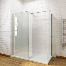 Walk In Shower Enclosure Panel 8mm Easy Clean 1400 X 900 Mm Wetroom Shower Glass Panel Stone Tray 300mm Flipper Panel