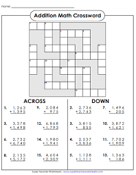 There are different versions of each puzzle from 1st to 5th grade. Math Crossword Puzzles