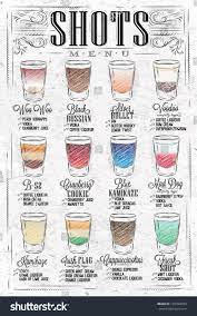Set Of Shots Menu With A Drinks With Names In Royalty Free Stock Photo 192598769 Avopix Com