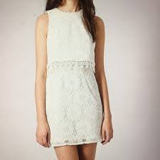 Topshop Dresses Topshop Crop Overlay Wheel Lace Dress White Poshmark