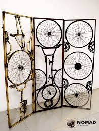 Biombo Hecho De Bicicletas Recicladas Screens Hogar This Is Wild Recycled Pieces Of Bicycle Funk In Muebles Nomad Mx Art Cart Bicycle Decor Bicycle Art