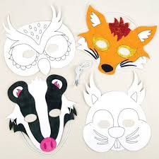 Inkleurbare Bosdieren Maskers Van Karton Tiermasken Waldtiere Masken Basteln