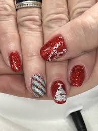 Christmas Nails Candy Cane Christmas Tree Gel Nails Gel Nails Glitter Gel Nails Christmas Nails