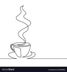 Continuous Line Drawing Of Cup Of Coffee Vector Illustration Download A Free Preview Or High Continuous Line Drawing Line Art Drawings Embroidered Canvas Art