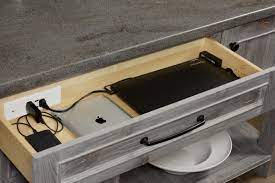 Can you cut in an island outlet box? More Power To You Creative Ways To Hide Electrical Outlets In Your New Kitchen Dura Supreme Cabinetry
