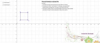 Transformasi geometri merupakan perubahan suatu bidang geometri yang meliputi posisi, besar dan bentuknya sendiri. Transformasi Geometri Geogebra