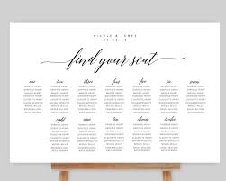 Wedding Reception Seating Chart Editable Printable Sign