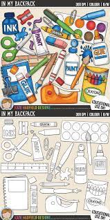 Back To School Clip Art For Teachers Contains Coloured Clipart And Black And White Outlines At 300 Dpi For High How To Draw Hands Art School Supplies Cute Art