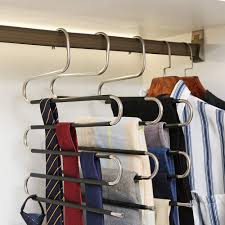 Check spelling or type a new query. Closet Storage Organizer For Pants Jeans Trousers Scarf Hanging Non Slip Stainless Steel Clothes Pants Hanger 5 Tiers Design S Shape Pants Rack Ceispob Space Saving Pants Hangers 1 Pack Home Kitchen
