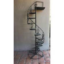 Vintage Wrought Iron Spiral Staircase Plant Stand Garden Art Plant Stand Garden Art Wrought