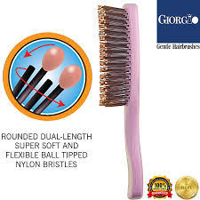 Scalp massage brushes help stimulate the cells within the scalp, causing blood. Buy Giorgio Gio1p Pink 7 75 Inch Gentle Touch Detangler Hair Brush For Men Women And Kids Soft Bristles For Sensitive Scalp Wet And Dry For All Hair Types Scalp Massager Brush Stimulate