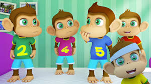Bes Kucuk Maymun Yatakta Atlama Bebek Sarkilari Cizgi Film Five Little Monkey Kids Tv Turkce Youtube