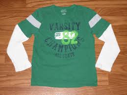 Sonoma Life & Style Boys Size XL 7x Long Sleeve Shirt Green Varsity Champ  EUC