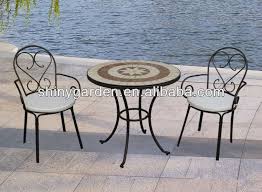 Mosaic Tile Tabletop Metal Folding Chairs Outdoor Patio Bistro Set Wrought Iron Garde Wrought Iron Garden Furniture Garden Furniture Chairs Metal Bistro Chairs