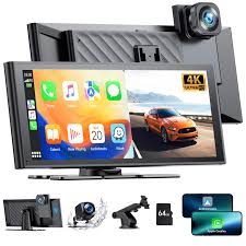 Wireless CarPlay Screen with 4K Dash Cam and HD Backup Camera