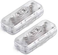 Inline Cord Switch, 6A 250V Transparent Lamp Switch Replacement, DIY ON/Off  Rocker Switch for Table Floor LED Lights, Small Appliances, Fits up to ...