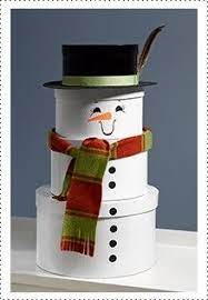 Why Not Use Tins This Is Hat Boxes Krylon Projects In A Can Holiday Paint Projects Snowman Gift Tower Unique Gift Wrapping Christmas Christmas Gift Box