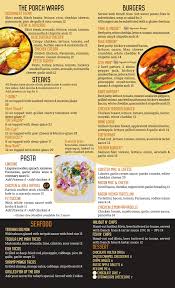 Best tacos in ellensburg, washington: The Porch Menu In Ellensburg Washington Usa