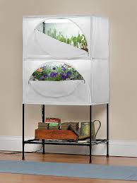 Grow Light Stand With Cover Seedling Cabana Gardener S Supply Grow Lights Grow Light Stand Simple Greenhouse