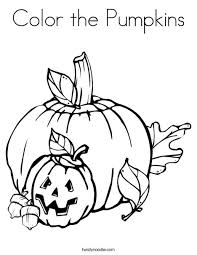 This pumpkin coloring page features a picture of a large pumpkin to color for thanksgiving. Color The Pumpkins Coloring Page Twisty Noodle