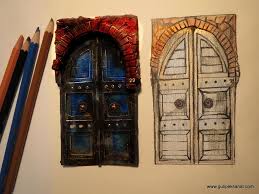 The Old World Door Collection Miniature Siyah Boya Ahsap Oymaciligi Minyaturler