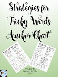 Strategies For Tricky Words Anchor Chart