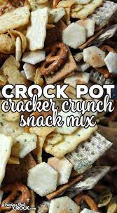 It Doesn T Get Much Easier Or Tastier Than This Crock Pot Cracker Crunch Snack Mix It Is Also Nut Free For Anyone Wh Crockpot Snacks Recipes Snack Mix Recipes