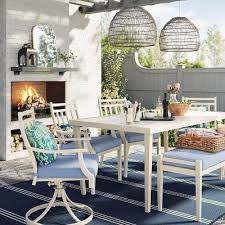 ( 0.0) out of 5 stars. Fairmont Steel Patio Dining Table Set White With Chambray Cushions Threshold Target