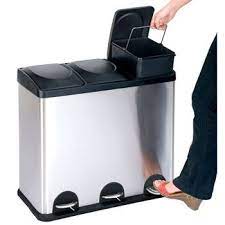 costco the step n sort 3 compartment stainless steel trash and recycling centre trash and recycling bin recycle trash recycling bins