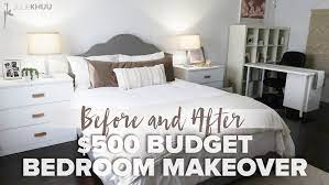I removed the popcorn ceiling, installed a board and batten wall. Before And After Budget Bedroom Makeover Haute Khuuture Blog
