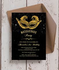 Masquerade parties are known for their mysterious intrigue thanks to a black tie dress code paired. Masquerade Themed 21st Birthday Party Invitation From 0 90 Each