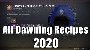How To Oven 2 0 All Cookie Recipes Maxed Out Ship Destiny 2 Dawning Event 2020 Youtube