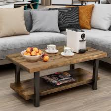 Check spelling or type a new query. Millwood Pines Rustic Natural Coffee Table With Storage Open Shelf And Metal Legs 2 Tier Sofa Table For Living Room Rustic Pine Wood Rectangle Wayfair