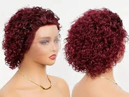 99j Human Hair Pixie Bob] Short Pixie Cut Curly Styled Bob 8 Inch