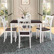 This visually stunning dining set includes four chairs and a glass topped dining table. 5 Piece Kitchen Table Set Modern Dining Table Sets With Dining Chairs For 4 Heavy Duty