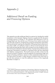 Appendix J Additional Detail On Funding And Financing