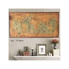 Topumt Vintage World Map Home Decor Nautical Poster Wall Chart Kraft Paper Painting Retro New