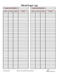 Blood Sugar Log Printables