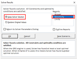 I'll formulate a toy instance below (with a lot fewer constraints) and show you what i mean. Sensitivity Report In Excel Excelchat Excelchat