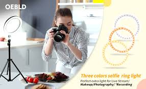 Amazon Com Ring Light With Stand Oebld Selfie Light Ring With Iphone Tripod And Phone Holder For Video Photography Makeup Live Streaming Youtube Lighting D 10 2 Ring Light 63 Tripod Camera Photo
