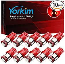 These led light bulbs have got an upgraded led chip and a long lasting life as well so that a car driver can enjoy driving his car in long nights with clear auxbeam led headlights are an ideal choice for people who cannot afford expensive led bulbs for their cars. Amazon Com Yorkim 194 Led Bulbs Red Super Bright Newest 5th Generation T10 Led Bulbs 168 Led Bulb Led Bulbs For Car Interior Dome License Plate Map Door Courtesy Lights W5w 2825 Pack