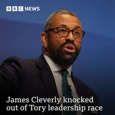 James Cleverly has been knocked out of the running for the Conservative…