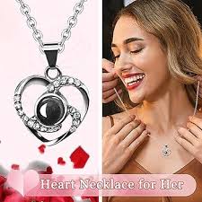 Regalo Romantico Rosa Vera Collana Collana Rosa Eterna Con Cuore